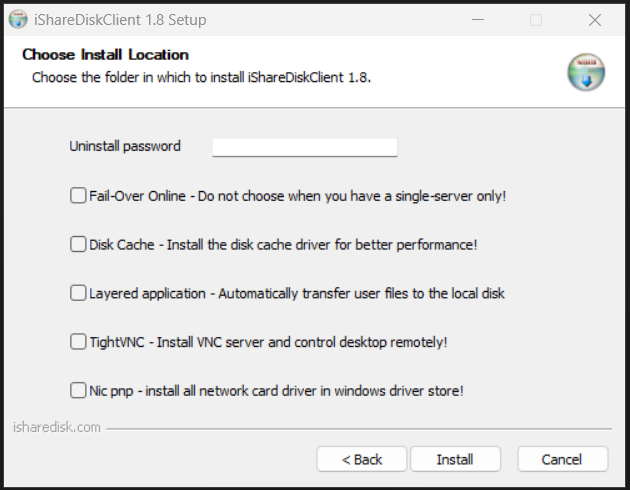 Install Client Selection