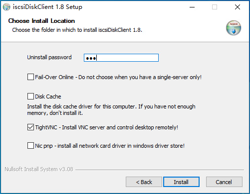 Install Client Selection