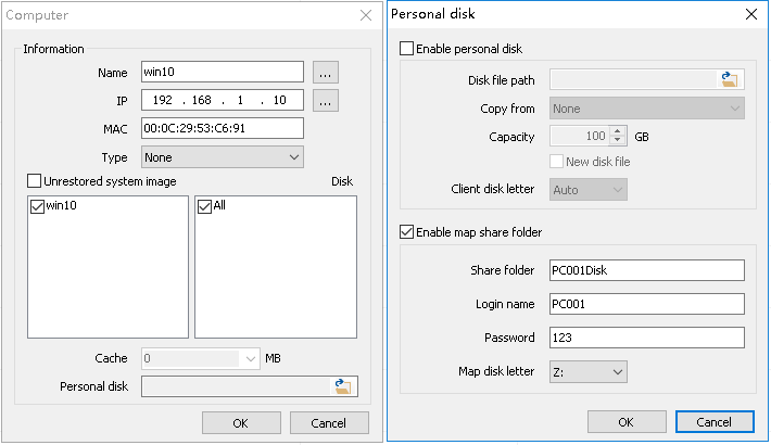 Shared cloud disk settings