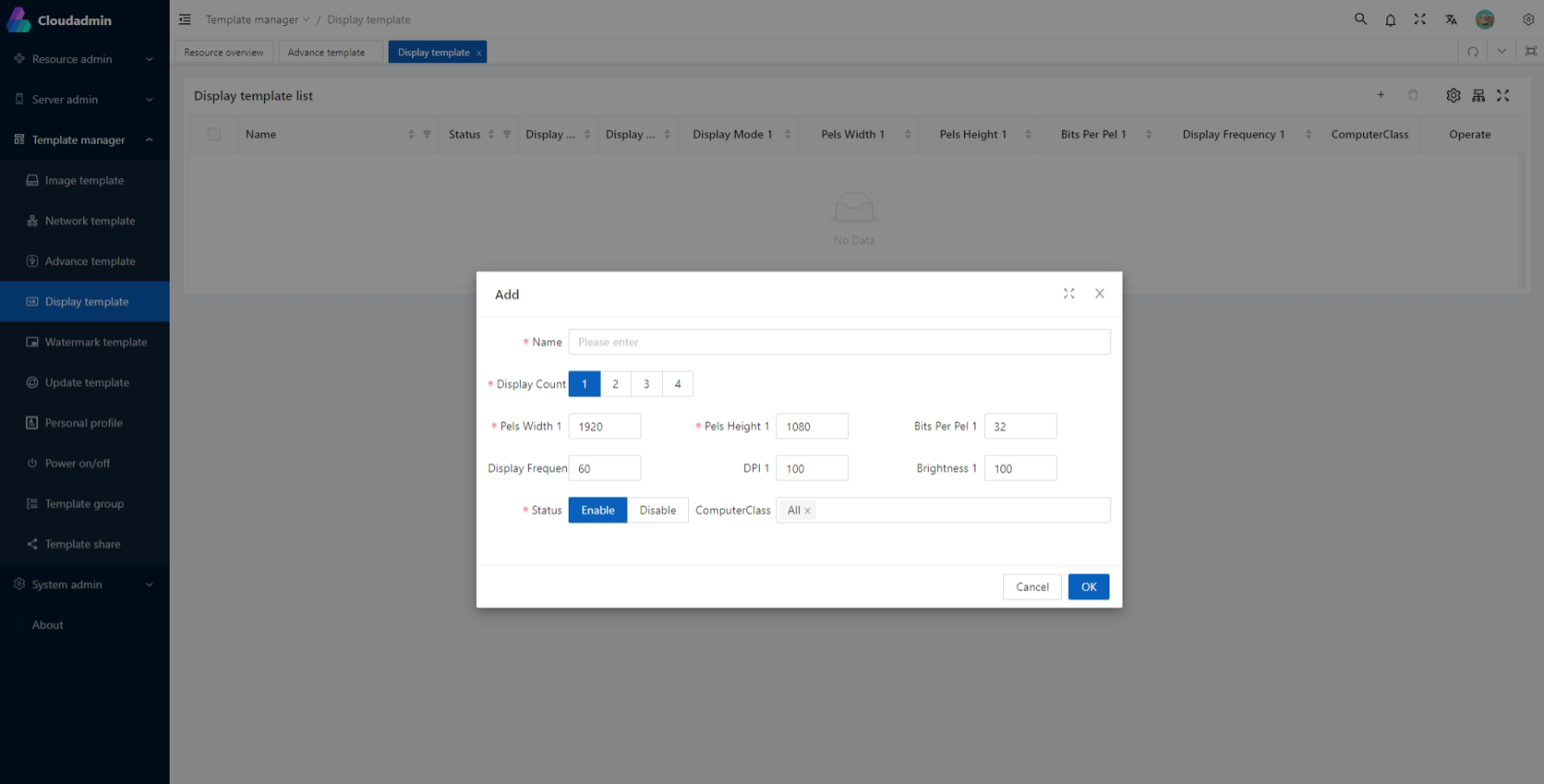 Display Template