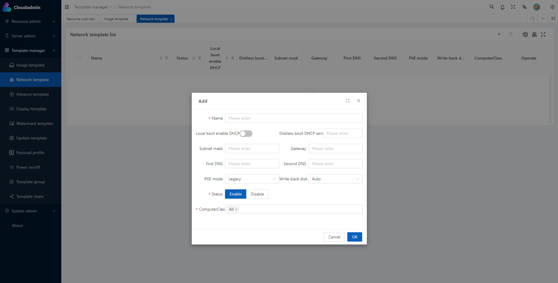 Network Template